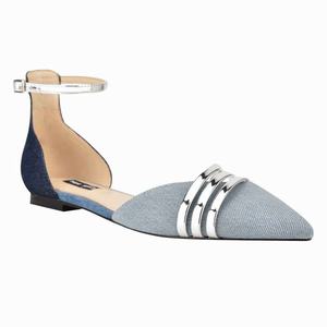 Nine West Brana Pointy Toe Ballerina Schoenen Blauw/Zilver Nederland | EZA-460398